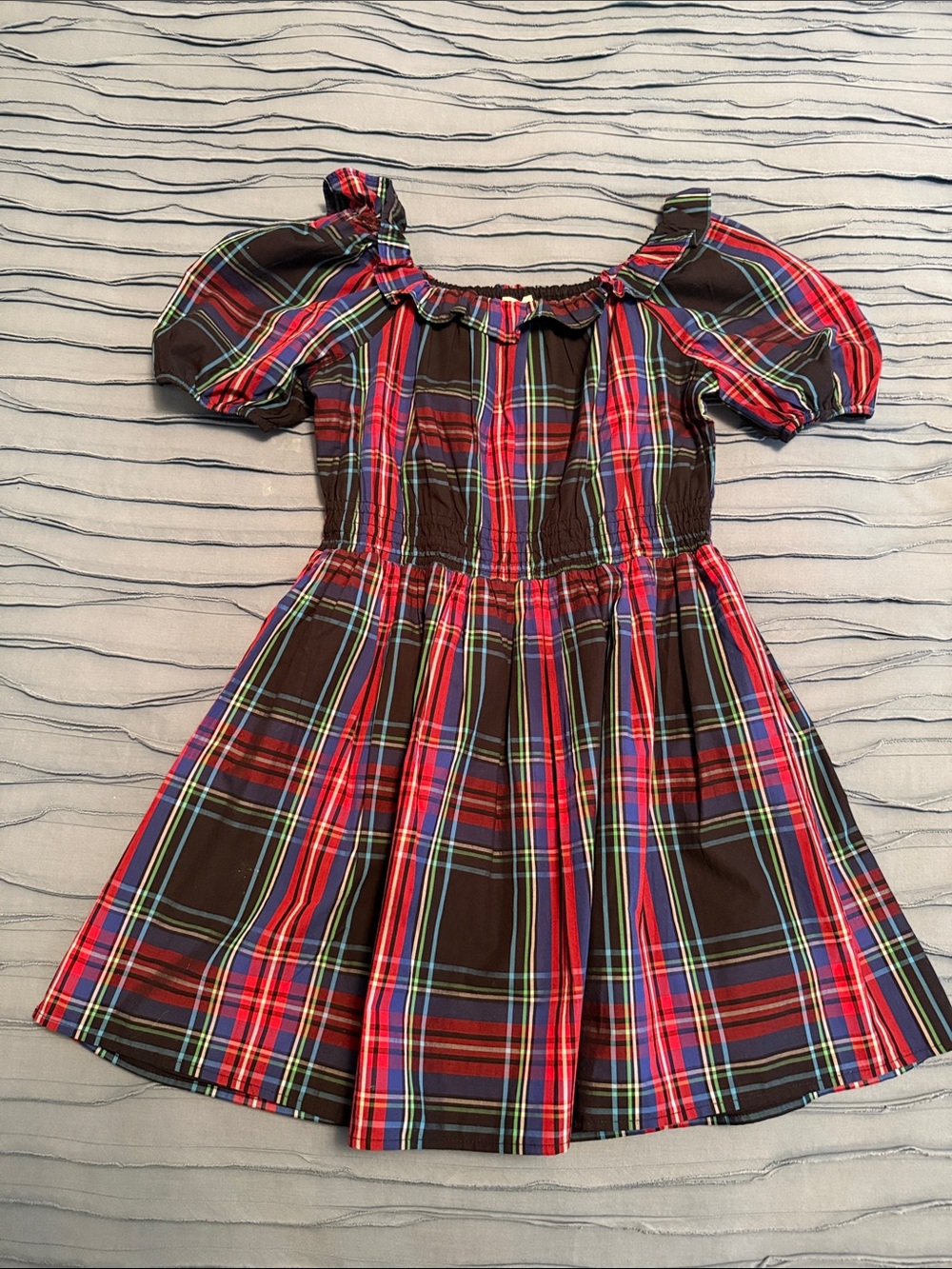 Girls J Crew Christmas Puff-Sleeve Dress